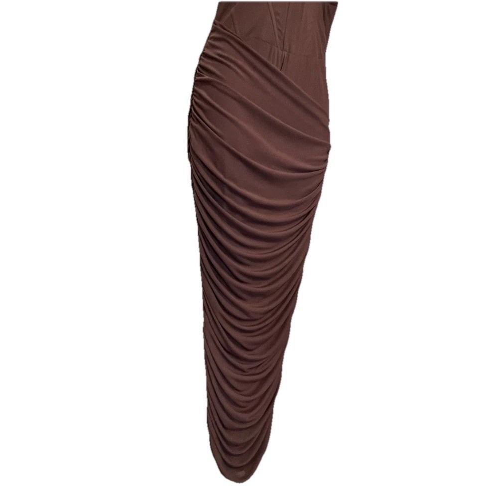 ASOS Design Halter Dress, Form Fitting, Color Brown, Size 0 - Picture 6 of 13